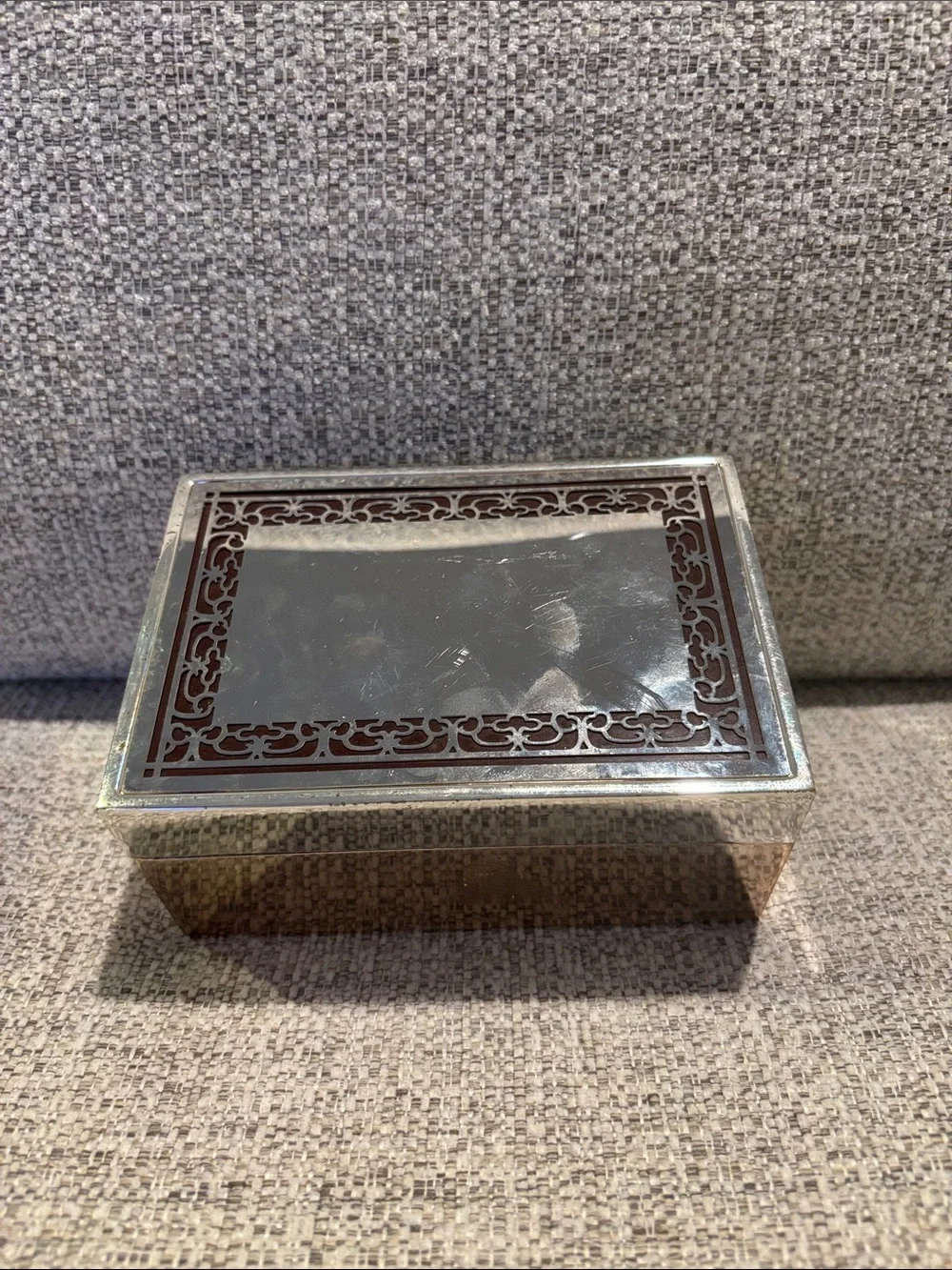 Silver and Brown Decorative Jewelry Box